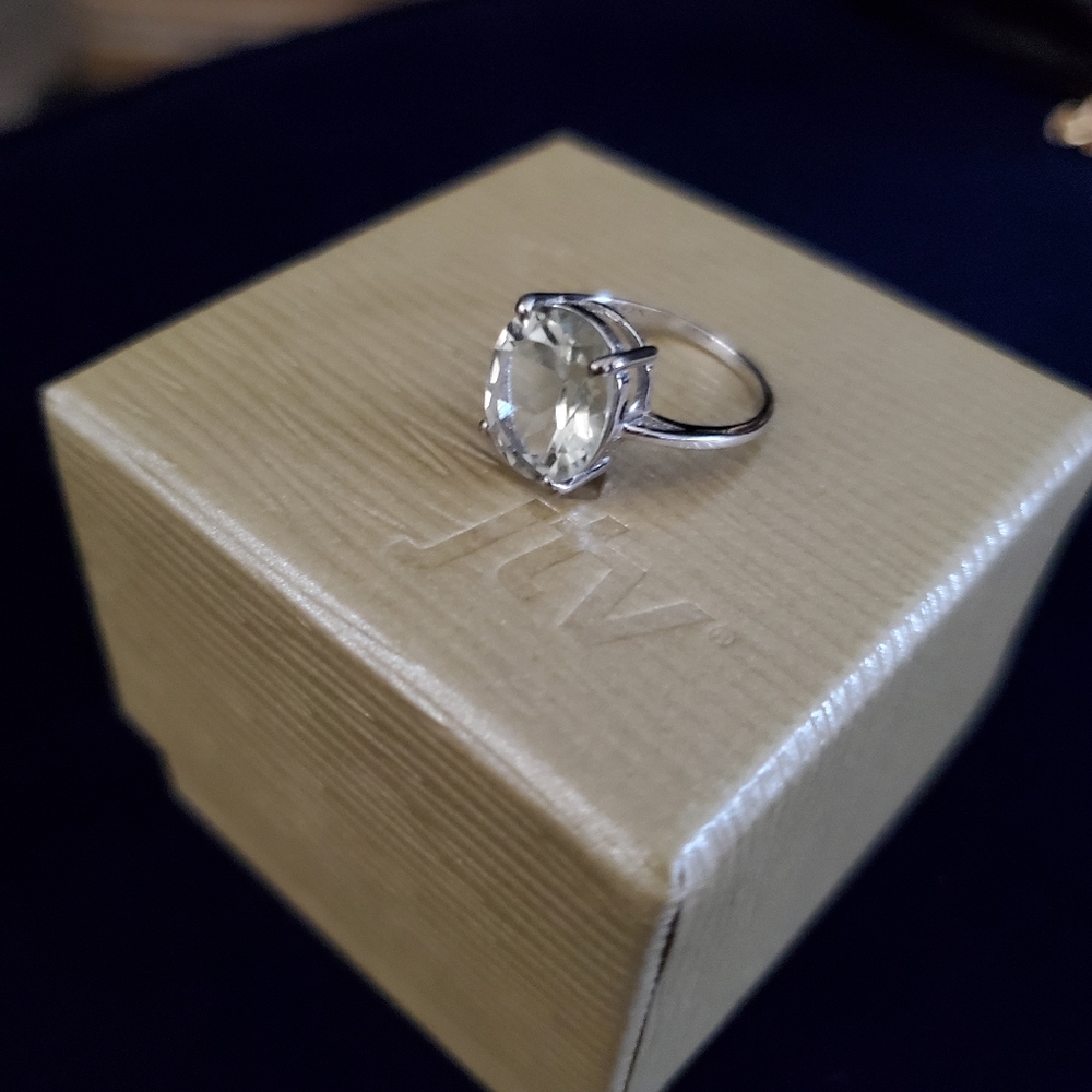 STERLING SILVER GREEN Amethyst RING - Picture 3 of 3